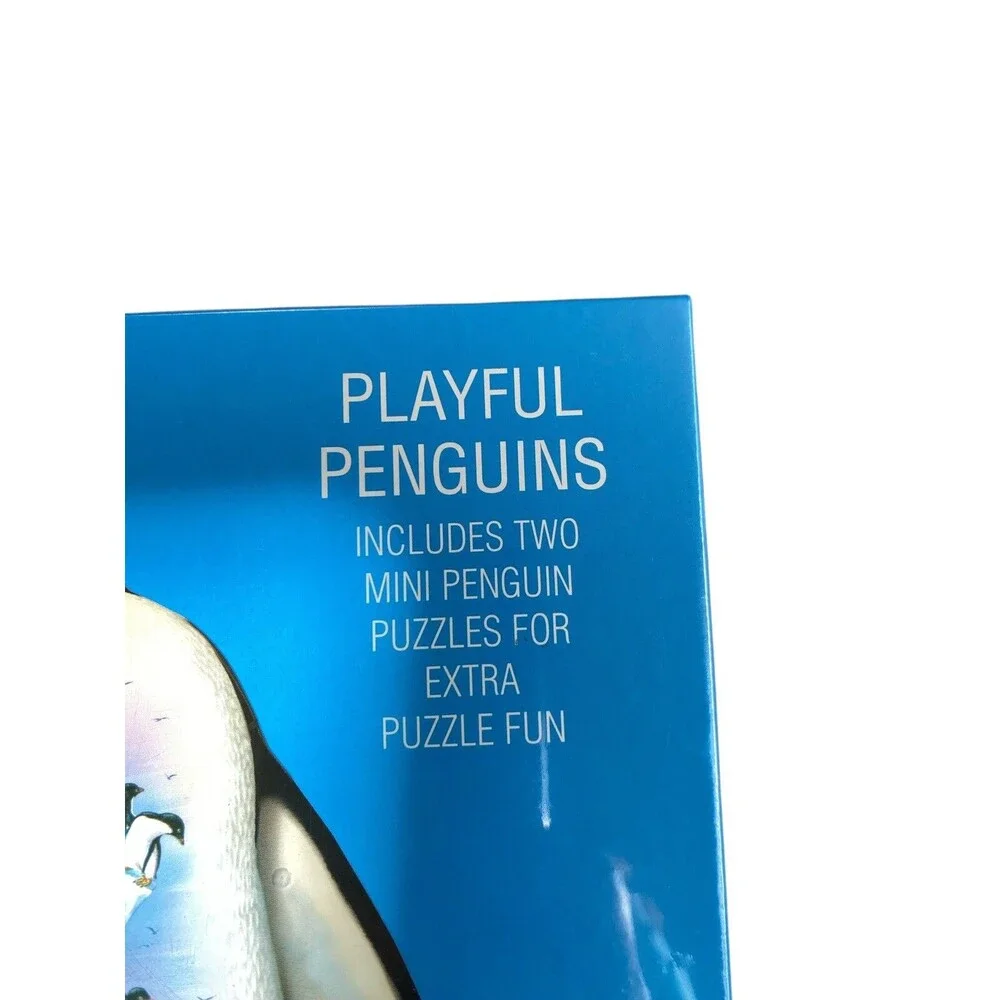 PuzzleMakers Playful Penguins 550 Piece Jigsaw Puzzle Shaped Pieces Sealed